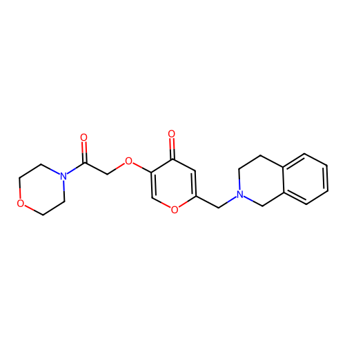5-[2-(morpholin-4-yl)-2-oxoethoxy]-2-[(1,2,3,4-tetrahydroisoquinolin-2-yl)methyl]-4H-pyran-4-one structure