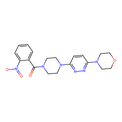 (4-(6-Morpholinopyridazin-3-yl)piperazin-1-yl)(2-nitrophenyl)methanone structure