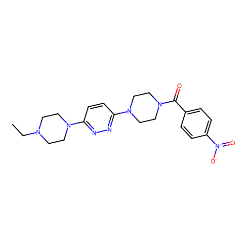 3-(4-ethylpiperazin-1-yl)-6-[4-(4-nitrobenzoyl)piperazin-1-yl]pyridazine structure
