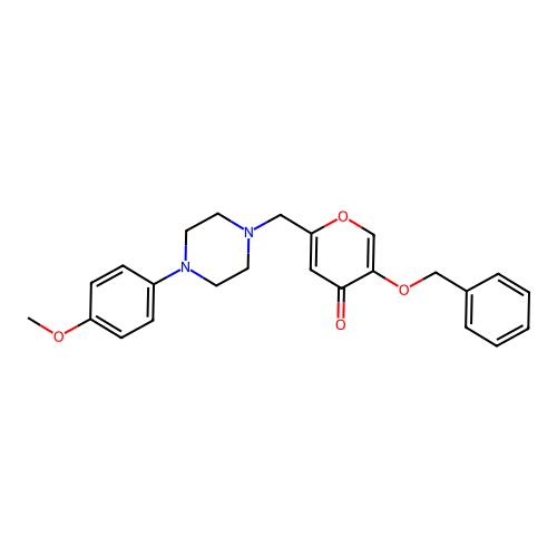 5-(benzyloxy)-2-((4-(4-methoxyphenyl)piperazin-1-yl)methyl)-4H-pyran-4-one structure