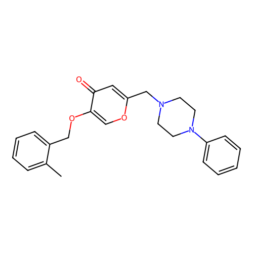 5-[(2-Methylphenyl)methoxy]-2-[(4-phenylpiperazin-1-yl)methyl]pyran-4-one structure