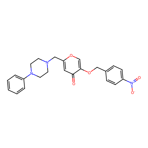 5-[(4-Nitrophenyl)methoxy]-2-[(4-phenylpiperazin-1-yl)methyl]pyran-4-one structure