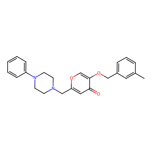 5-[(3-Methylphenyl)methoxy]-2-[(4-phenylpiperazin-1-yl)methyl]pyran-4-one structure