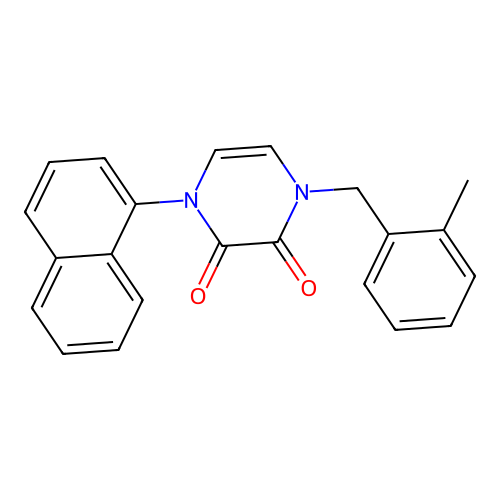 1-[(2-Methylphenyl)methyl]-4-naphthalen-1-ylpyrazine-2,3-dione structure
