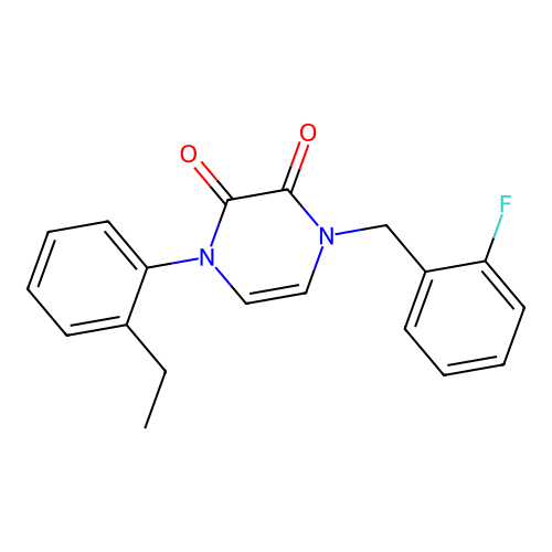 1-(2-Ethylphenyl)-4-[(2-fluorophenyl)methyl]pyrazine-2,3-dione structure