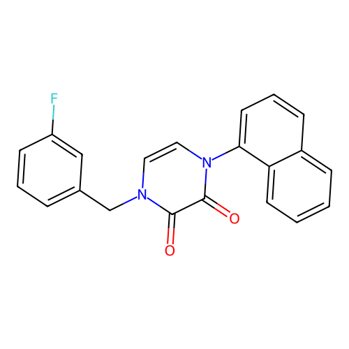 1-[(3-Fluorophenyl)methyl]-4-naphthalen-1-ylpyrazine-2,3-dione structure