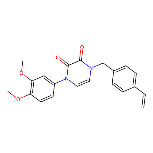 1-(3,4-Dimethoxyphenyl)-4-[(4-ethenylphenyl)methyl]pyrazine-2,3-dione structure