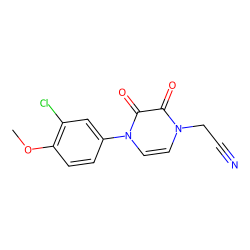 2-[4-(3-Chloro-4-methoxyphenyl)-2,3-dioxopyrazin-1-yl]acetonitrile structure