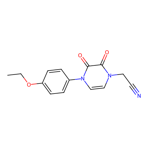 2-(4-(4-ethoxyphenyl)-2,3-dioxo-3,4-dihydropyrazin-1(2H)-yl)acetonitrile structure