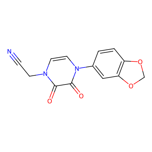 2-[4-(1,3-Benzodioxol-5-yl)-2,3-dioxopyrazin-1-yl]acetonitrile structure
