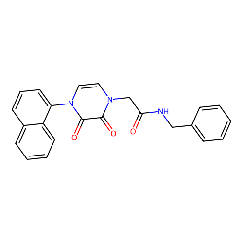 N-benzyl-2-(4-naphthalen-1-yl-2,3-dioxopyrazin-1-yl)acetamide structure