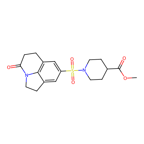 methyl 1-({11-oxo-1-azatricyclo[6.3.1.0^{4,12}]dodeca-4(12),5,7-trien-6-yl}sulfonyl)piperidine-4-carboxylate structure