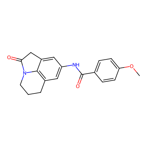 4-methoxy-N-{2-oxo-1-azatricyclo[6.3.1.0^{4,12}]dodeca-4,6,8(12)-trien-6-yl}benzamide structure