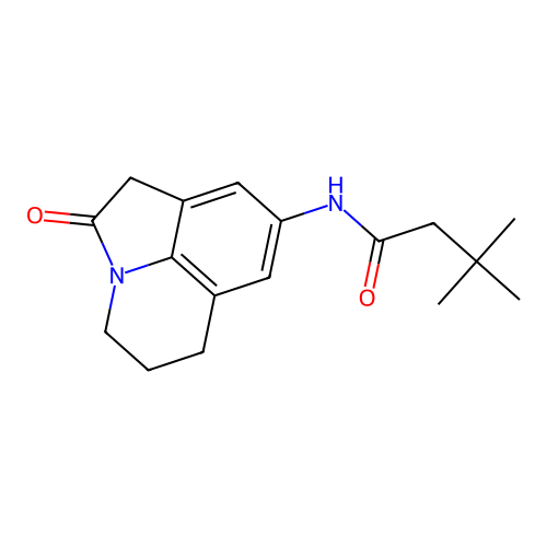 3,3-dimethyl-N-{2-oxo-1-azatricyclo[6.3.1.0^{4,12}]dodeca-4,6,8(12)-trien-6-yl}butanamide structure