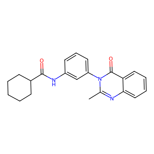 N-[3-(2-methyl-4-oxoquinazolin-3-yl)phenyl]cyclohexanecarboxamide structure