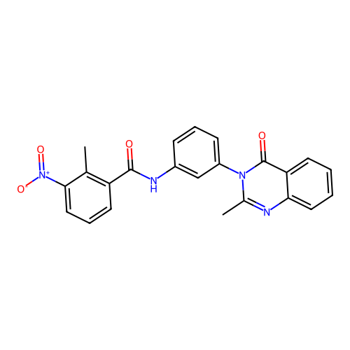 2-methyl-N-[3-(2-methyl-4-oxoquinazolin-3-yl)phenyl]-3-nitrobenzamide structure