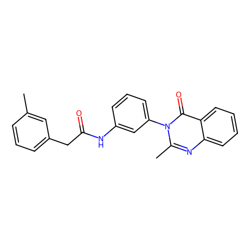 N-[3-(2-methyl-4-oxoquinazolin-3-yl)phenyl]-2-(3-methylphenyl)acetamide structure
