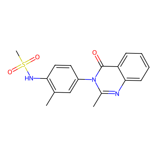 N-[2-methyl-4-(2-methyl-4-oxoquinazolin-3-yl)phenyl]methanesulfonamide structure