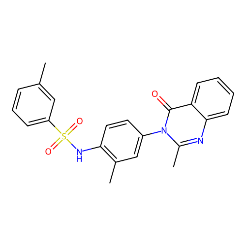 3-methyl-N-[2-methyl-4-(2-methyl-4-oxoquinazolin-3-yl)phenyl]benzenesulfonamide structure