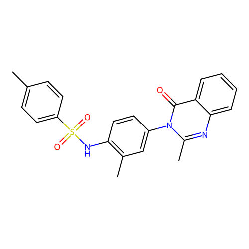 4-methyl-N-[2-methyl-4-(2-methyl-4-oxoquinazolin-3-yl)phenyl]benzenesulfonamide structure
