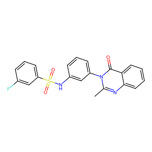 3-fluoro-N-[3-(2-methyl-4-oxoquinazolin-3-yl)phenyl]benzenesulfonamide structure