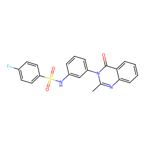 4-fluoro-N-[3-(2-methyl-4-oxoquinazolin-3-yl)phenyl]benzenesulfonamide structure