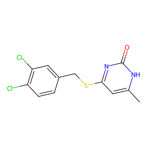 4-[(3,4-dichlorophenyl)methylsulfanyl]-6-methyl-1H-pyrimidin-2-one structure