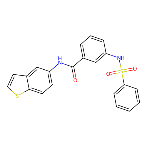 3-(benzenesulfonamido)-N-(1-benzothiophen-5-yl)benzamide structure