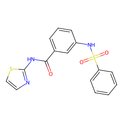 3-(benzenesulfonamido)-N-(1,3-thiazol-2-yl)benzamide structure