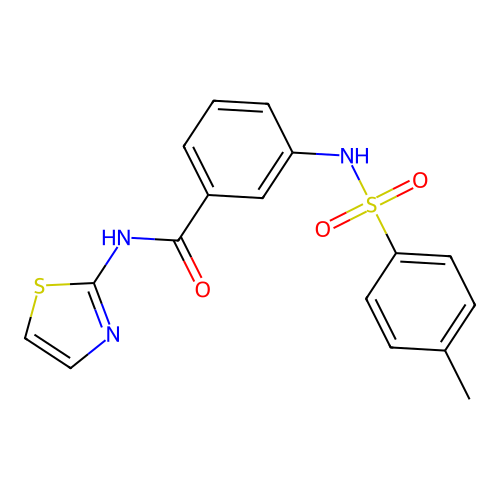 3-[(4-methylphenyl)sulfonylamino]-N-(1,3-thiazol-2-yl)benzamide structure