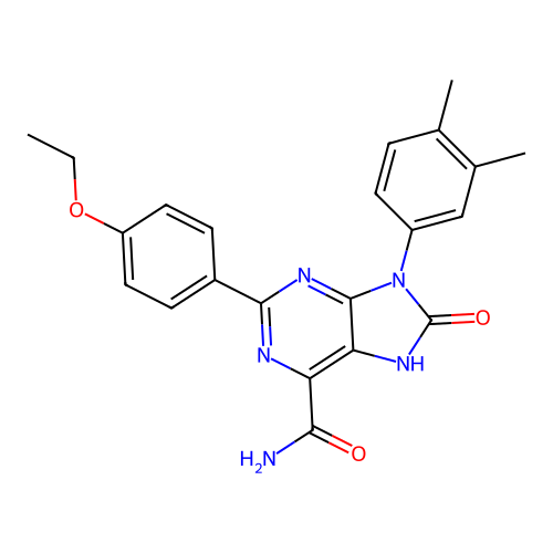 9-(3,4-dimethylphenyl)-2-(4-ethoxyphenyl)-8-oxo-8,9-dihydro-7H-purine-6-carboxamide structure