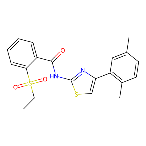N-(4-(2,5-dimethylphenyl)thiazol-2-yl)-2-(ethylsulfonyl)benzamide structure