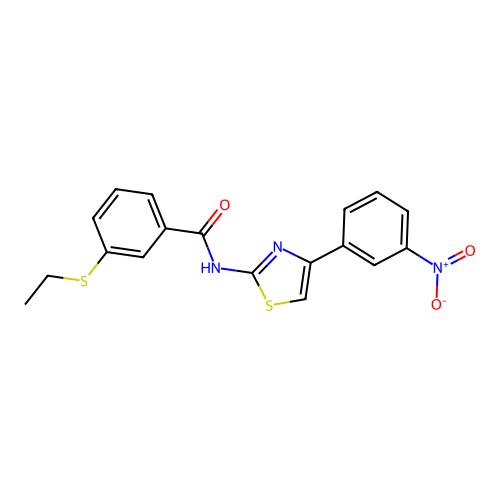 3-(ethylthio)-N-(4-(3-nitrophenyl)thiazol-2-yl)benzamide structure
