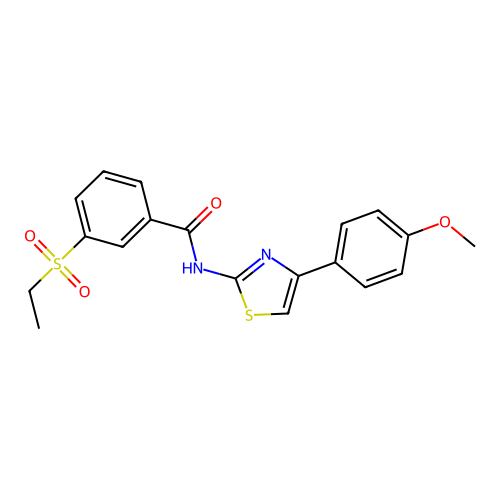 3-(ethylsulfonyl)-N-(4-(4-methoxyphenyl)thiazol-2-yl)benzamide structure