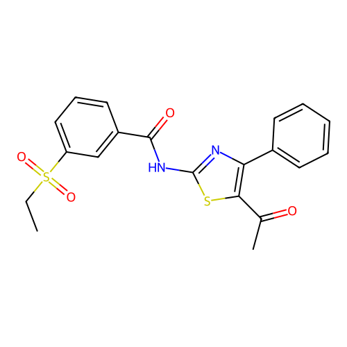 N-(5-acetyl-4-phenylthiazol-2-yl)-3-(ethylsulfonyl)benzamide structure