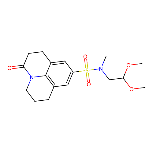 N-(2,2-dimethoxyethyl)-N-methyl-3-oxo-1,2,3,5,6,7-hexahydropyrido[3,2,1-ij]quinoline-9-sulfonamide structure