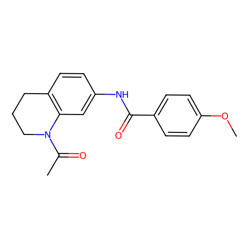 N-(1-acetyl-3,4-dihydro-2H-quinolin-7-yl)-4-methoxybenzamide structure