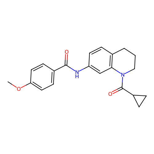 N-(1-(cyclopropanecarbonyl)-1,2,3,4-tetrahydroquinolin-7-yl)-4-methoxybenzamide structure