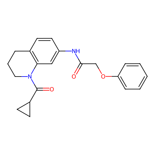 N-[1-(cyclopropanecarbonyl)-3,4-dihydro-2H-quinolin-7-yl]-2-phenoxyacetamide structure