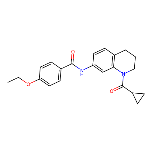 N-[1-(cyclopropanecarbonyl)-3,4-dihydro-2H-quinolin-7-yl]-4-ethoxybenzamide structure