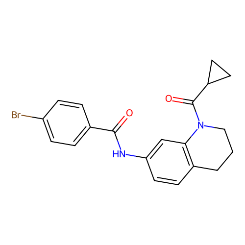4-bromo-N-[1-(cyclopropanecarbonyl)-3,4-dihydro-2H-quinolin-7-yl]benzamide structure