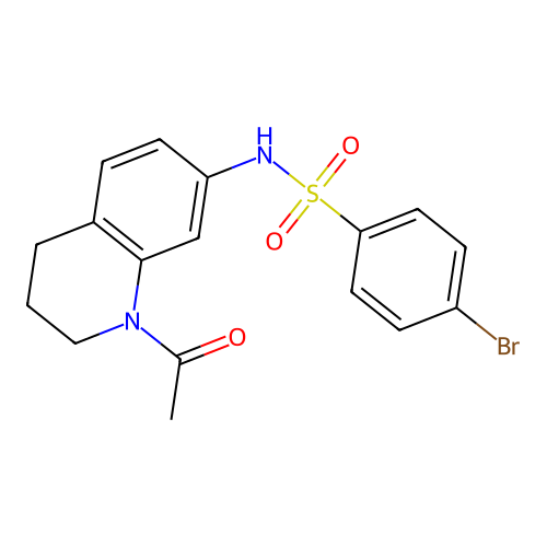 N-(1-acetyl-3,4-dihydro-2H-quinolin-7-yl)-4-bromobenzenesulfonamide structure