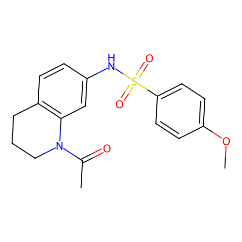 N-(1-acetyl-3,4-dihydro-2H-quinolin-7-yl)-4-methoxybenzenesulfonamide structure