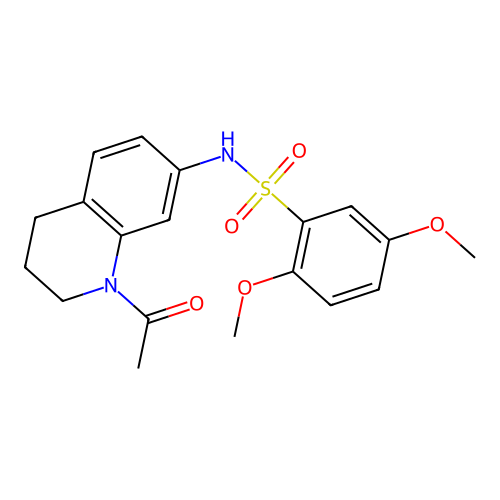 N-(1-acetyl-3,4-dihydro-2H-quinolin-7-yl)-2,5-dimethoxybenzenesulfonamide structure