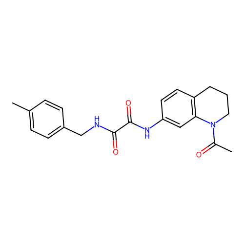 N'-(1-acetyl-3,4-dihydro-2H-quinolin-7-yl)-N-[(4-methylphenyl)methyl]oxamide structure