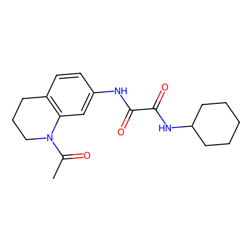 N'-(1-acetyl-3,4-dihydro-2H-quinolin-7-yl)-N-cyclohexyloxamide structure