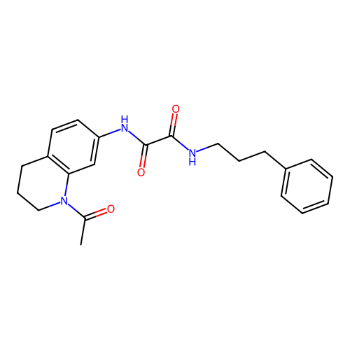 N'-(1-acetyl-3,4-dihydro-2H-quinolin-7-yl)-N-(3-phenylpropyl)oxamide structure