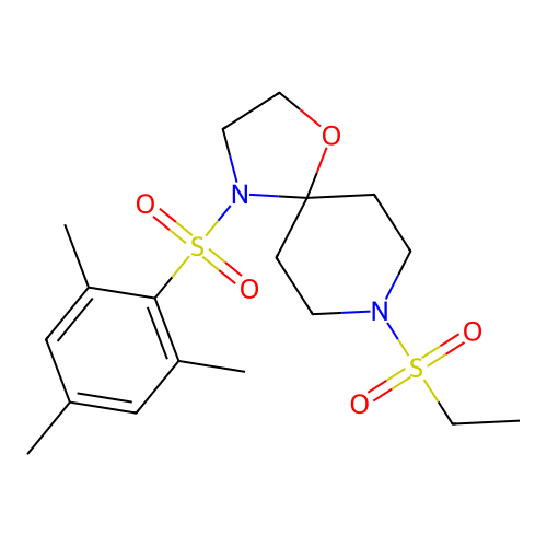 8-(Ethylsulfonyl)-4-(mesitylsulfonyl)-1-oxa-4,8-diazaspiro[4.5]decane structure