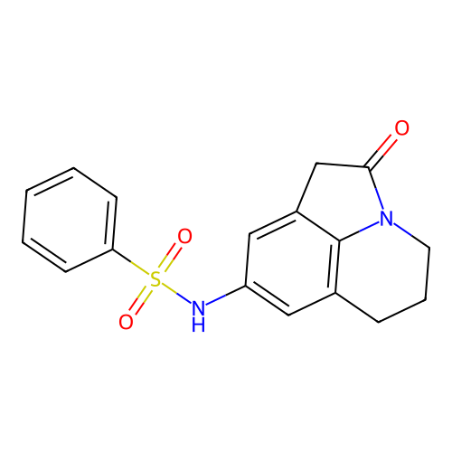 N-(2-oxo-2,4,5,6-tetrahydro-1H-pyrrolo[3,2,1-ij]quinolin-8-yl)benzenesulfonamide structure