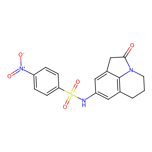 4-nitro-N-(2-oxo-2,4,5,6-tetrahydro-1H-pyrrolo[3,2,1-ij]quinolin-8-yl)benzenesulfonamide structure